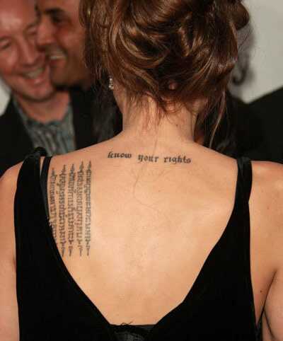 8 Tatuaggi eleganti di Angelina Jolie e loro significati